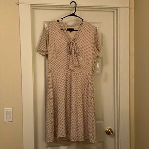 Mini dot tie neck dress